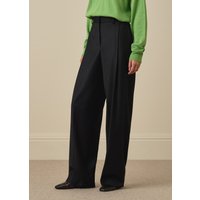 Paul Smith Women's Black Wool-Cashmere Wide-Leg Trousers