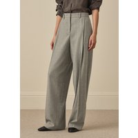 Paul Smith Women's Grey Chalk Stripe Wool-Blend Wide-Leg Trousers