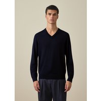 Paul Smith Navy Merino Wool V-Neck Sweater