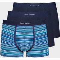 Paul Smith Organic-Cotton Blue 'Signature Stripe' Mix Boxer Briefs Three Pack