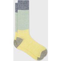 Paul Smith Blue, Green and Yellow Linen-Blend Socks