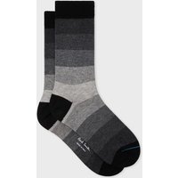 Paul Smith Women's Black Cotton-Blend Ombre Stripe Socks