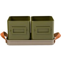 Burgon & Ball Kräutertopf-Set mit Tablett „Collector“ – Olive Burgon & Ball Kräutertopf-Set mit Tablett „Collector“ – Olive