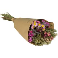 Kategorie <b>Produkt ohne Kategoriezuordnung </b> - Trockenblumen Strauß Feldstrauß Stil medium handgebunden pink 50cm