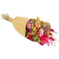 Kategorie <b>Produkt ohne Kategoriezuordnung </b> - Trockenblumen Strauß Feldstrauß Stil medium handgebunden summer crush 50cm