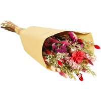 Kategorie <b>Produkt ohne Kategoriezuordnung </b> - Trockenblumen Strauß Feldstrauß Stil medium handgebunden red allure 50cm