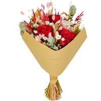 Kategorie <b>Produkt ohne Kategoriezuordnung </b> - Trockenblumen Strauß Romantic Mixed mit hochwertigen Kunstblumen large Red 60cm