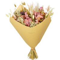 Kategorie <b>Produkt ohne Kategoriezuordnung </b> - Trockenblumen Strauß klassisch handgebunden voluminös pink elegance 60cm