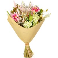 Kategorie <b>Produkt ohne Kategoriezuordnung </b> - Trockenblumen Strauß Classic Mixed traditionell gebunden mit hochwertigen Kunstblumen pink elegance 55cm
