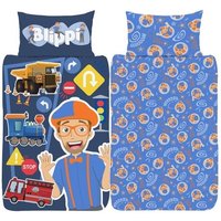 Blippi Wooooo! Duvet Cover Set - Blue/Orange - Single