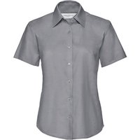 Russell Women's Collection Short Sleeve Easy Care Oxford Shirt in Silver | Size: Large