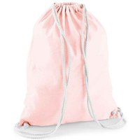 Westford Mill Cotton Drawstring Bag Pink Pastel Pink/White One Size 1