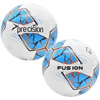 Precision Fusion FIFA Basic Training Ball - White/Cyan/Orange/Grey - 5