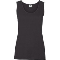 Fruit of the Loom Women's Valueweight Lady Fit Vest Top in Black | Size: 8