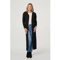 Izabel London Hooded Open Front Longline Coat women's Coat in Black