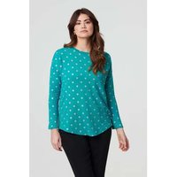 Izabel London Polka Dot Print Relaxed Long Sleeve Top women's Blouse in Pink
