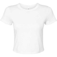 Bella + Canvas Women's Micro-Rib Crop Top in Off-White | Size: Medium