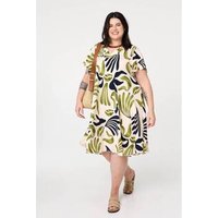 Izabel London Curve Angel Sleeve Relaxed Midi Dress women's Midi Dresses in Kaki
