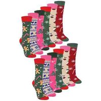 Sock Snob Women's Novelty Festive Christmas Socks in Royal | Size: 4-8