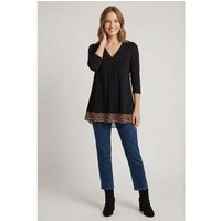 Izabel London Women's Animal Print Hem Relaxed Tunic Top in Black | Size: 14