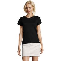 Sols  T-Shirt Camiseta IMPERIAL FIT color Negro-100% algodón semi-peinado Sols  T-Shirt Camiseta IMPERIAL FIT color Negro-100% algodón semi-peinado
