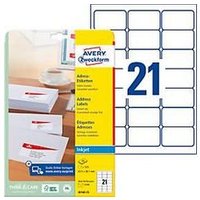 Avery Zweckform Adressetiketten J8160-25, geeignet für Inkjetdrucker, 63,5 x 38,1 mm, 525 Stück/25 A4-Bogen, 100 % FSC®-Papier, weiß Avery Zweckform Adressetiketten J8160-25, geeignet für Inkjetdrucker, 63,5 x 38,1 mm, 525 Stück/25 A4-Bogen, 100 % FSC®-Papier, weiß