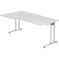 Schreibtisch JENA, C-Fuß, Freiform, B 1800 x T 1000 x H 720 mm, lichtgrau Schreibtisch JENA, C-Fuß, Freiform, B 1800 x T 1000 x H 720 mm, lichtgrau