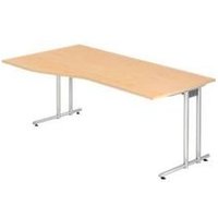 Schreibtisch JENA, C-Fuß, Freiform, B 1800 x T 1000 x H 720 mm, Ahorn-Dekor Schreibtisch JENA, C-Fuß, Freiform, B 1800 x T 1000 x H 720 mm, Ahorn-Dekor