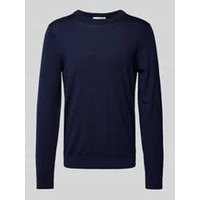 Strickpullover aus Merinowolle mit gerippten Abschlüssen Modell ‘TRAY‘ Strickpullover aus Merinowolle mit gerippten Abschlüssen Modell ‘TRAY‘