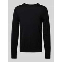 Strickpullover aus Merinowolle mit gerippten Abschlüssen Modell ‘TRAY‘ Strickpullover aus Merinowolle mit gerippten Abschlüssen Modell ‘TRAY‘