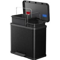 Tretmülleimer Hailo Öko Duo Plus L, 17 + 9 l, rechteckig, Stahlblech, schwarz Tretmülleimer Hailo Öko Duo Plus L, 17 + 9 l, rechteckig, Stahlblech, schwarz