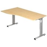 Schreibtisch Freiform ULM, li. od. rechts, B 1800 x T 800/1000 x H 650-850 mm, Ahorn-Dekor Schreibtisch Freiform ULM, li. od. rechts, B 1800 x T 800/1000 x H 650-850 mm, Ahorn-Dekor