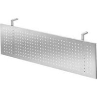 Sichtblende für Schreibtische, Metall, gelocht, silberfarben einbrennlackiert, B 1200 mm Sichtblende für Schreibtische, Metall, gelocht, silberfarben einbrennlackiert, B 1200 mm