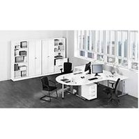 Eckschreibtisch ULM, li. od. rechts, B 2000 x T 1200 x H 650-850 mm, weiß Eckschreibtisch ULM, li. od. rechts, B 2000 x T 1200 x H 650-850 mm, weiß