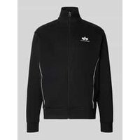 Sweatjacke mit Logo und Stehkragen Sweatjacke mit Logo und Stehkragen