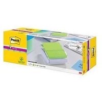Post-it® Haftnotizenspender PRO-W12N, weiß-transparent + Haftnotizen Super Sticky Z-Notes, B 76 x T 76 mm, farbig, PEFC®-Papier, 12 Blöcke, 90 Blatt/Block Post-it® Haftnotizenspender PRO-W12N, weiß-transparent + Haftnotizen Super Sticky Z-Notes, B 76 x T 76 mm, farbig, PEFC®-Papier, 12 Blöcke, 90 Blatt/Block