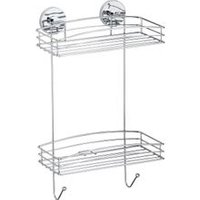 Duschablage WENKO "Wandregal", silber (chrom), B:15,5cm H:44cm T:26cm, Stahl, Regale, 2 Etagen Duschablage WENKO "Wandregal", silber (chrom), B:15,5cm H:44cm T:26cm, Stahl, Regale, 2 Etagen