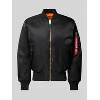 Bomberjacke mit Stehkragen und Pattentaschen Bomberjacke mit Stehkragen und Pattentaschen