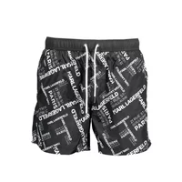 Karl Lagerfeld Beachwear Herren Medium Sea Boxer Schwarz KL22MBM09_NERO_BLACK, Größe S
