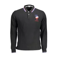 U.S. POLO Herren Langarm-Poloshirt Schwarz 63227-47773_NERO_199, Größe XL