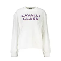 Cavalli Class Damen Langarm-Sweatshirt Weiß QXT67A-CF062_BIANCO_00053, Größe XS