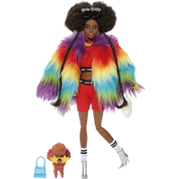 Barbie Extra #1 Rainbow Coat Docka