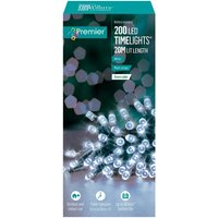 Premier 200 LED batterivit ljuskedja - 20 meter