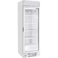 Sterling Pro Green BBVF372-HC White Upright Glass Door Display Freezer 382 Litres