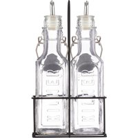 Kilner Oil Bottles and Metal Rack 300ml (2 Pack)