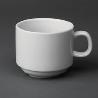 Olympia Whiteware Stacking Tea Cups 7oz 200ml (Pack of 12)