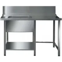 DC 1800 Rack Conveyor Tables - Prewash Table with Sink and Splashback