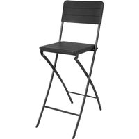 Bolero Folding Bar Chairs Black Wood-Effect (2 Pack)