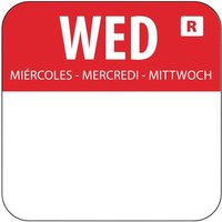 Hygiplas Removable Colour Coded Food Labels Wednesday (Pack of 1000)
