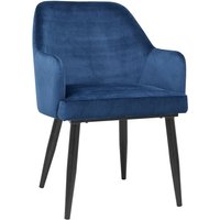 Bolero Lia Velvet Effect Chairs Dark Navy (2 Pack)